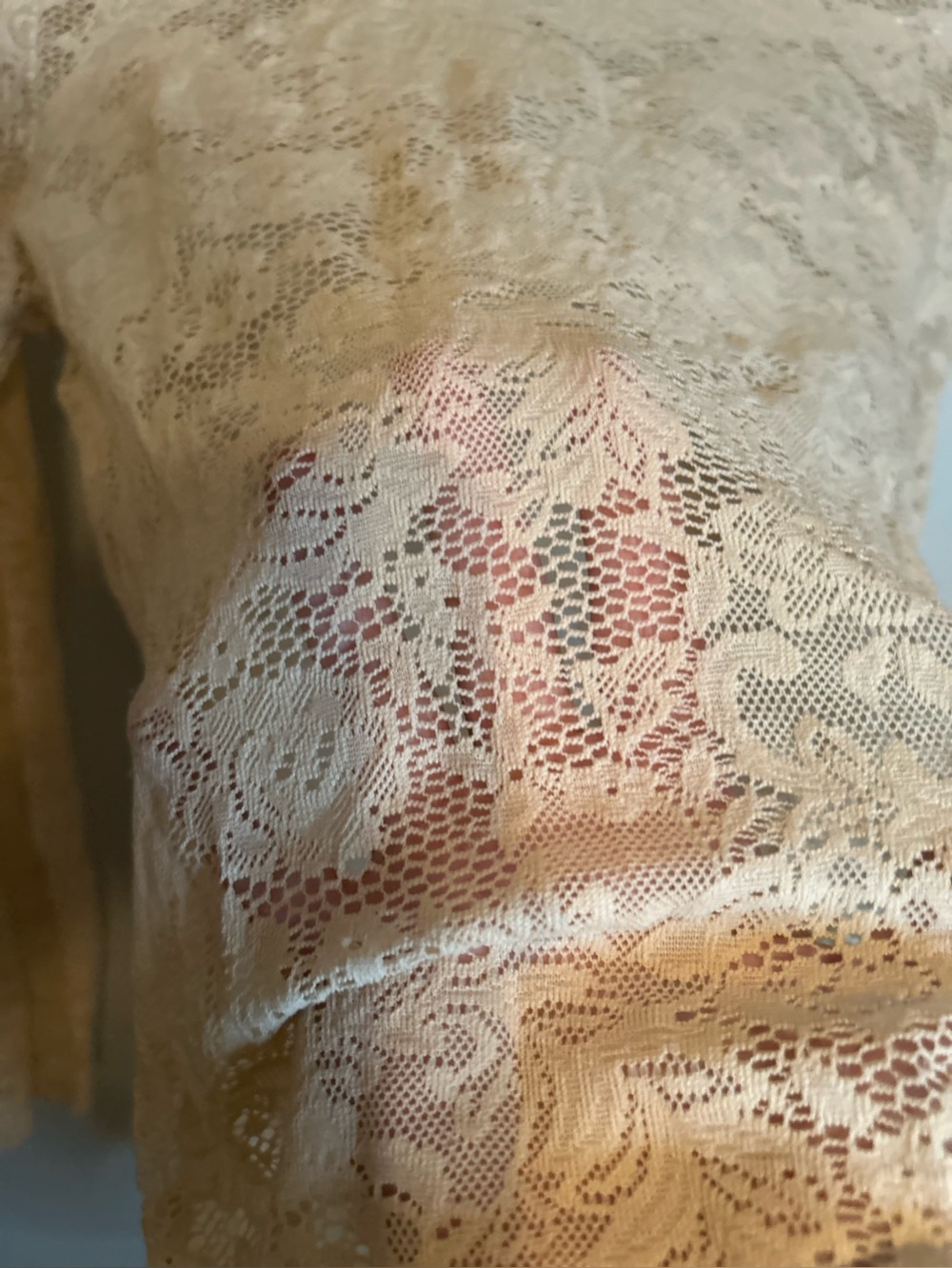 Lace Long-Sleeve Top - Cream - Picture 8 of 12